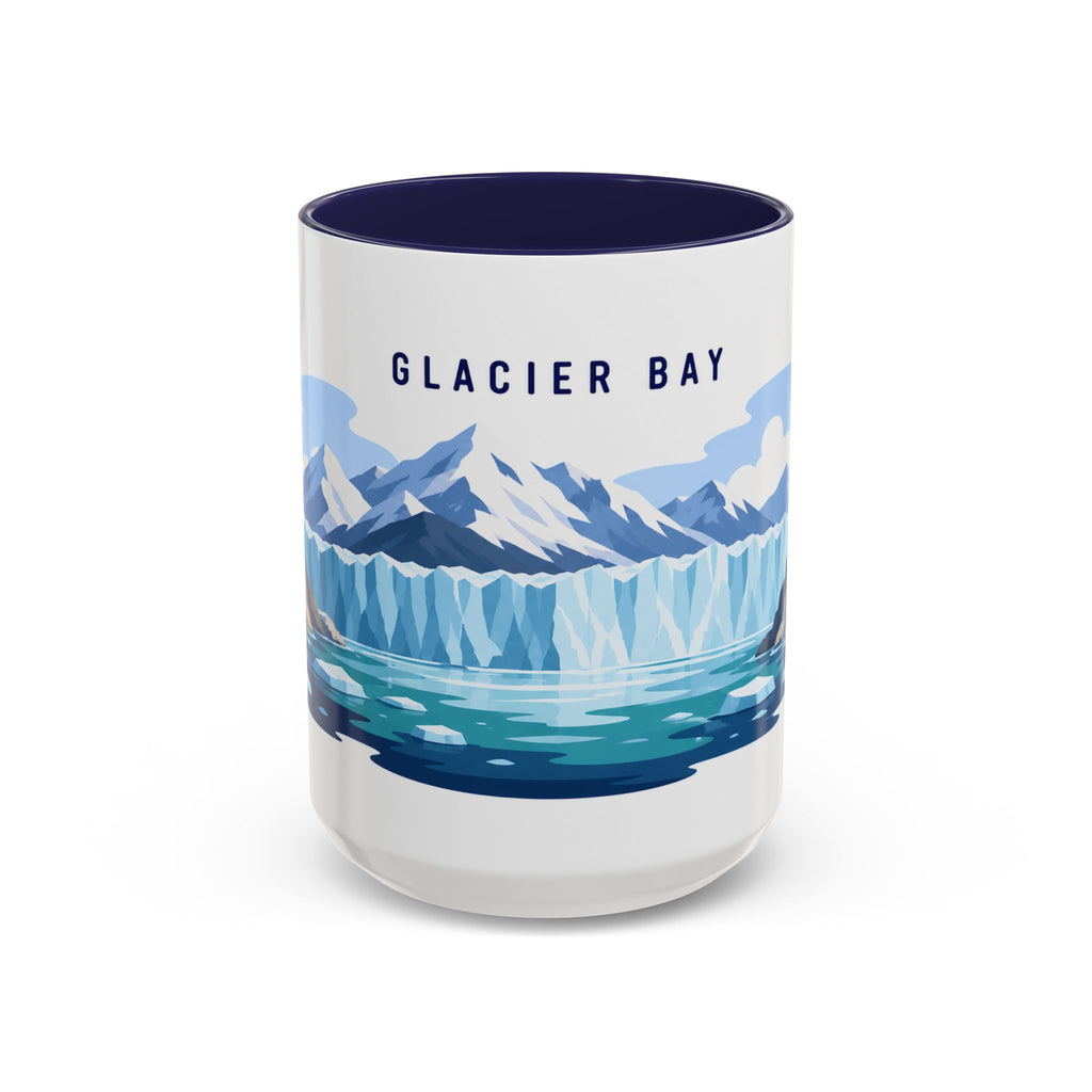 Glacier Bay National Park Coffee Mug | Solid Color Block Park Souvenir | 11oz 15oz Accent Mug