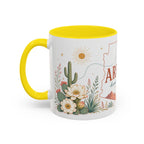Arizona State Map Mug | Desert Landscape, Botanical Accents, Homesick Gift