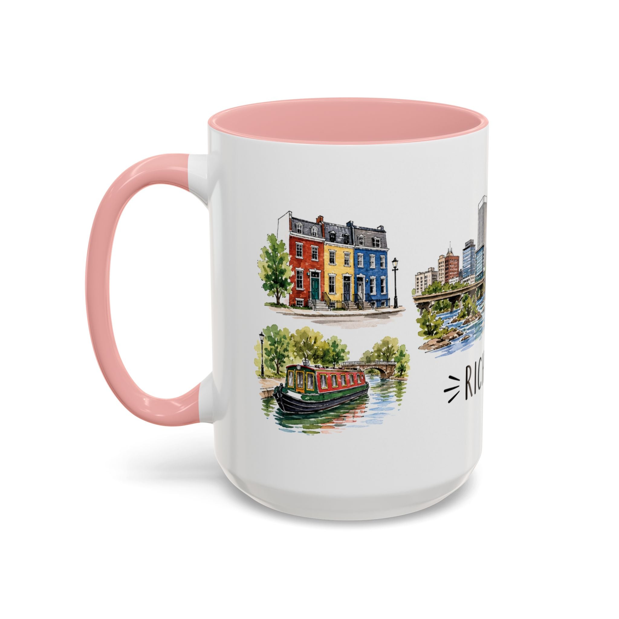 Richmond Illustrated Travel Mug | City Souvenir Accent Coffee Mug | 11oz 15oz Ceramic Cup