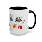 Copenhagen Coffee Mug | Postage Stamp Collage Mug | Travel Souvenir Accent Cup 11oz 15oz