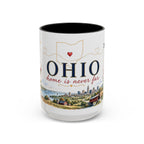 Ohio State Map Mug | Botanical Travel Sketch, Homesick Gift, Long Distance Friendship