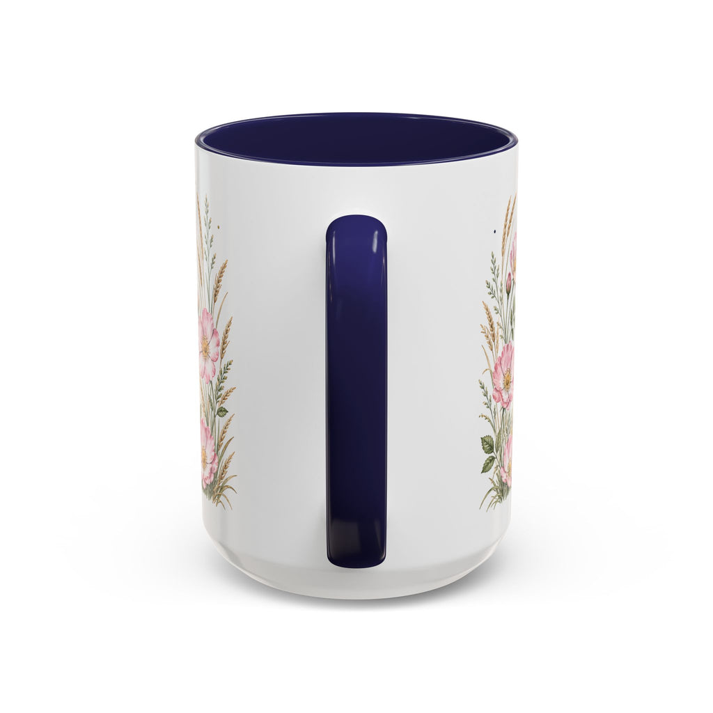 North Dakota State Map Mug | Prairie Rose Botanical Accent Coffee Cup