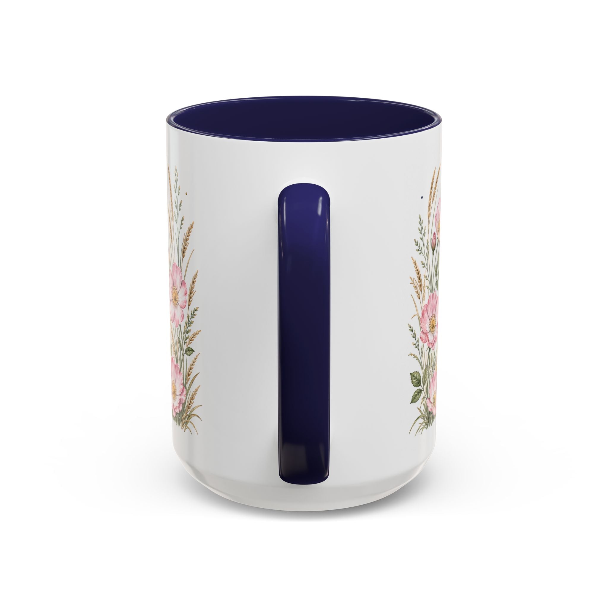 North Dakota State Map Mug | Prairie Rose Botanical Accent Coffee Cup