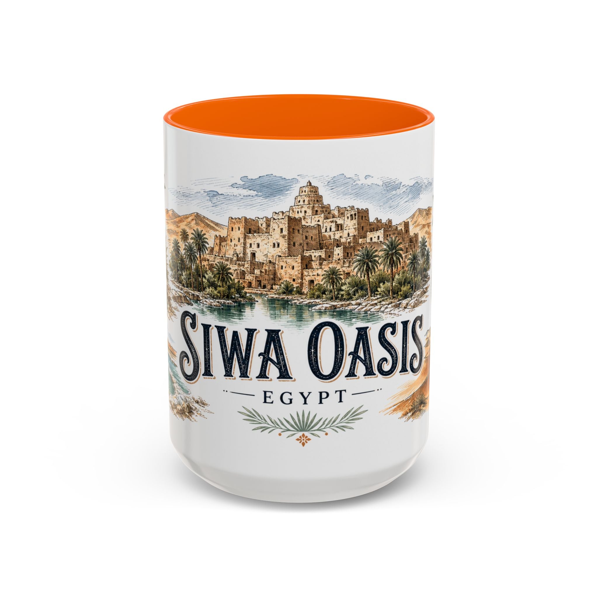Siwa Oasis Mug, Egypt Travel Souvenir, Bucket List Gift, Accent Ceramic Coffee Mug 11oz 15oz