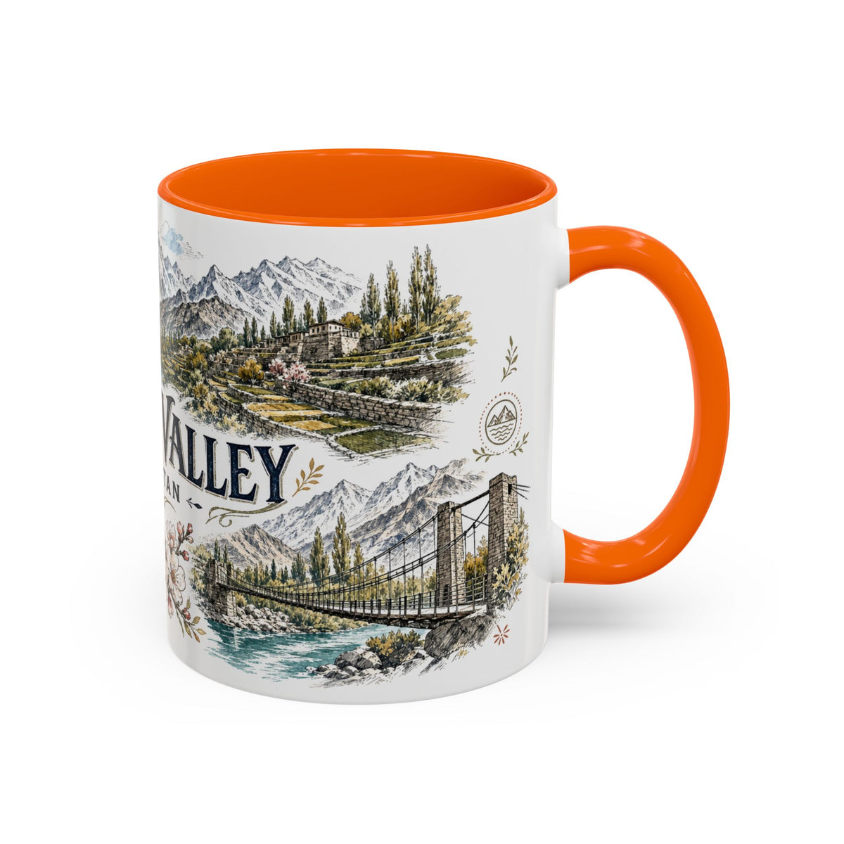 Hunza Valley Mug, Pakistan Travel Souvenir, Bucket List Gift, Accent Ceramic Coffee Mug 11oz 15oz