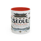 Seoul Coffee Mug | Korea Souvenir Travel Gift | Accent Color Ceramic 11oz 15oz