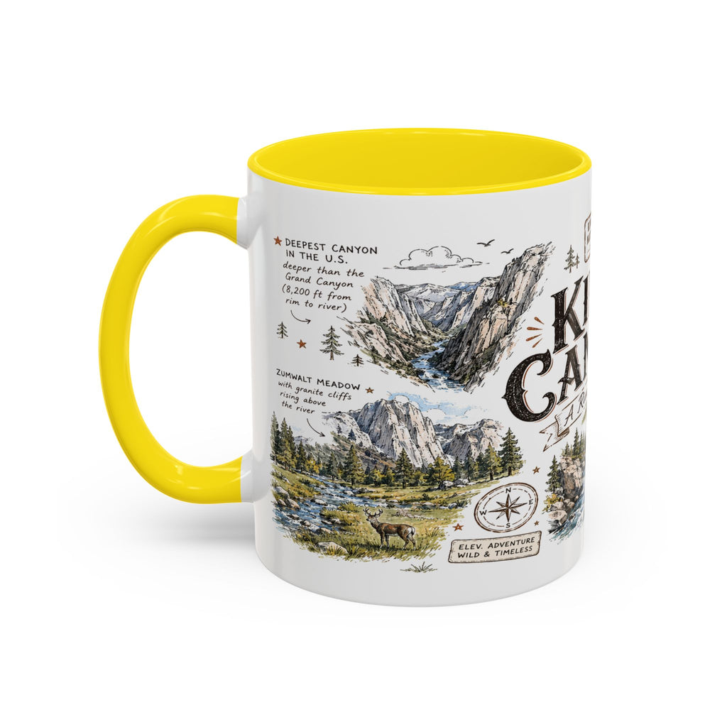 Kings Canyon National Park Coffee Mug | California Sierra Nevada Sequoia Gift | Accent Color Ceramic 11oz 15oz