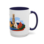 Bruges Coffee Mug | Travel Destination Souvenir Gift | Accent Color Ceramic 11oz 15oz