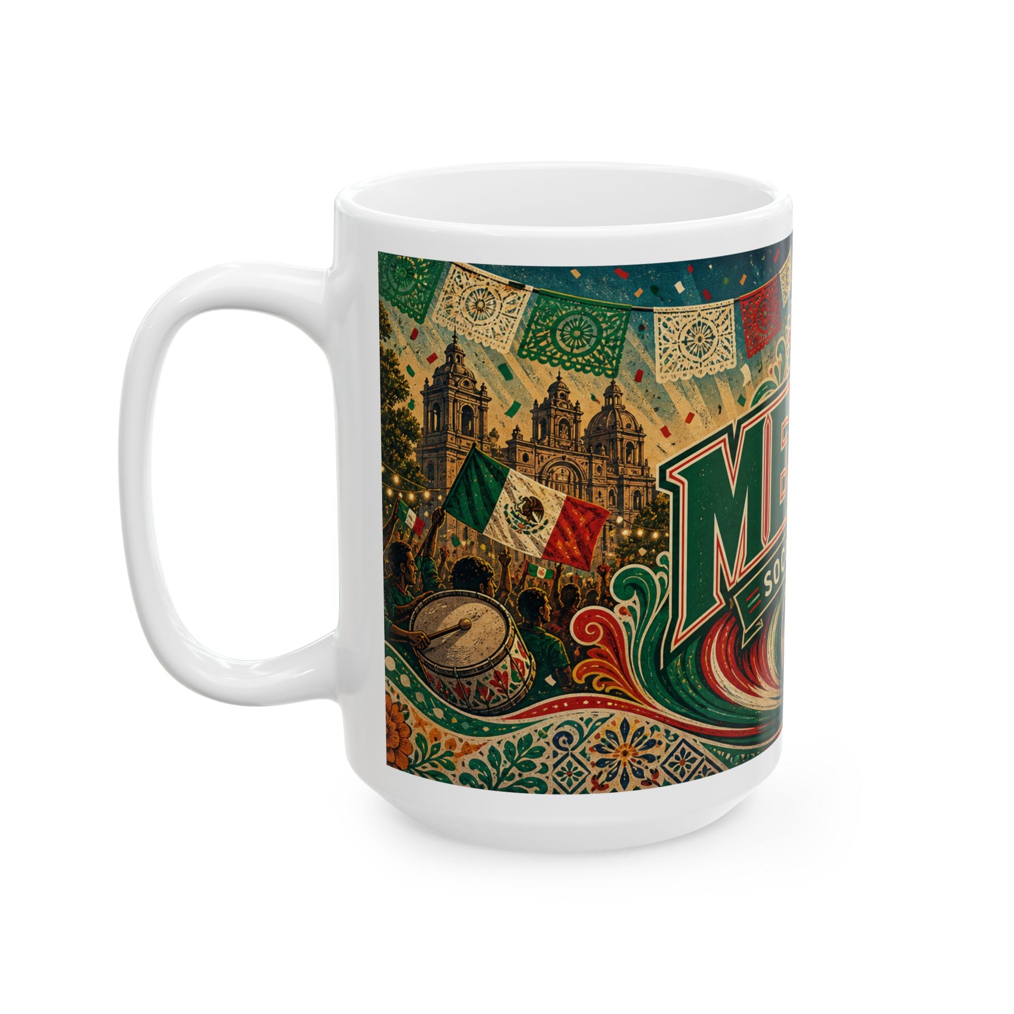 Mexico Soccer Spirit Coffee Mug | Soccer Fan Gift | Ceramic 11oz 15oz Match Day Cup