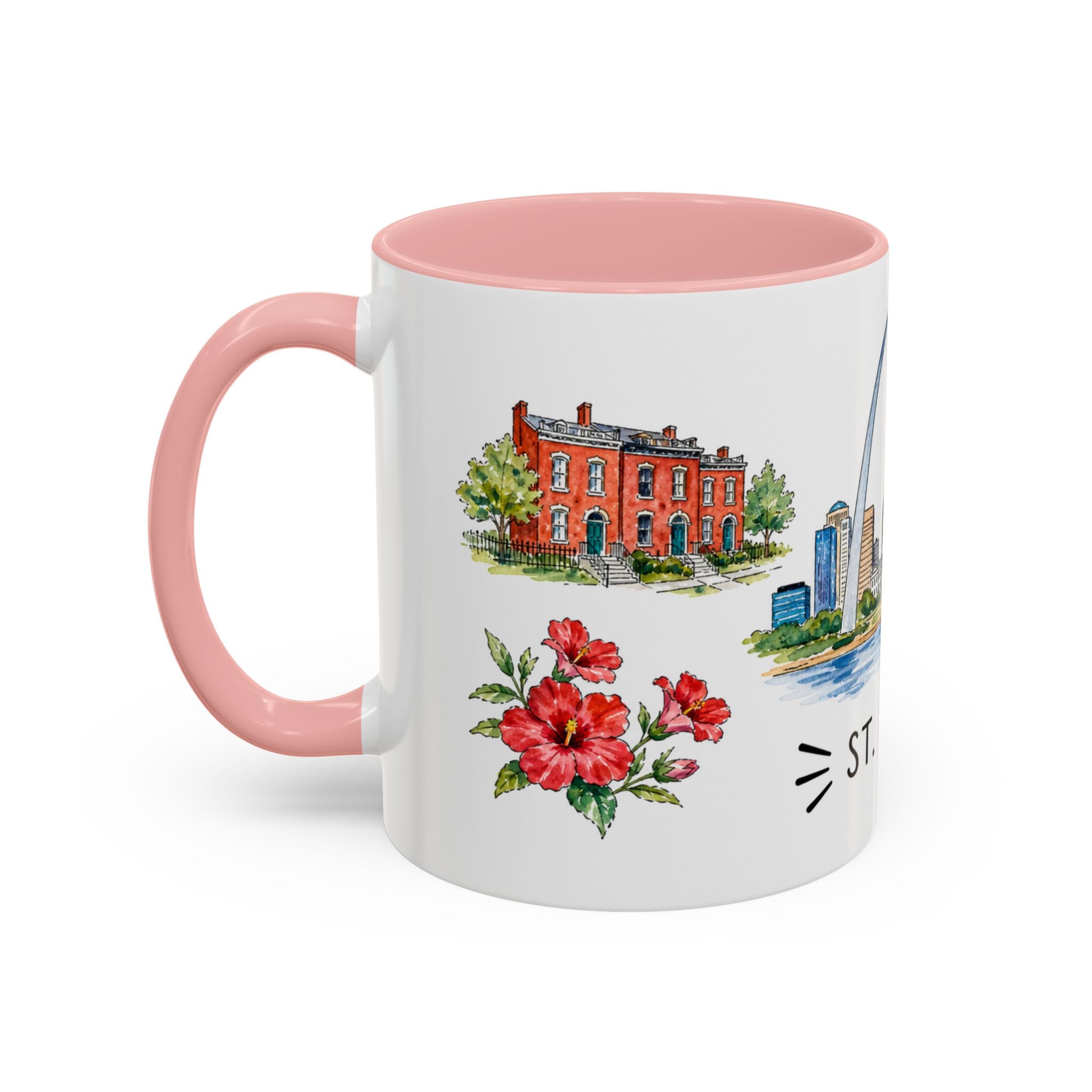 St. Louis Illustrated Travel Mug | City Souvenir Accent Coffee Mug | 11oz 15oz Ceramic Cup