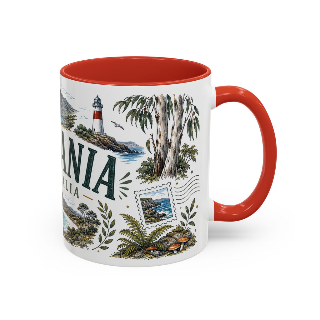 Tasmania Coffee Mug | Travel Destination Souvenir Gift | Accent Color Ceramic 11oz 15oz