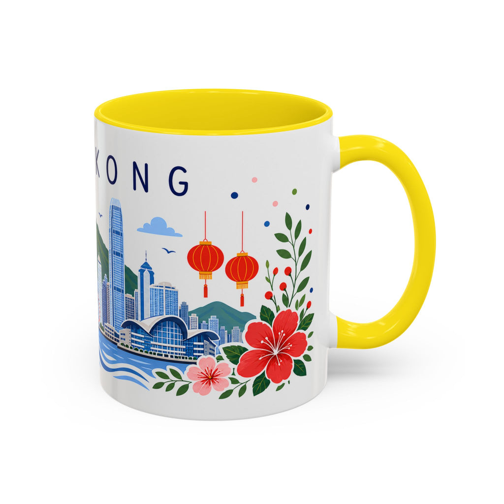 Hong Kong Coffee Mug | Travel Souvenir Accent Mug | Place Gift Ceramic Cup 11oz 15oz