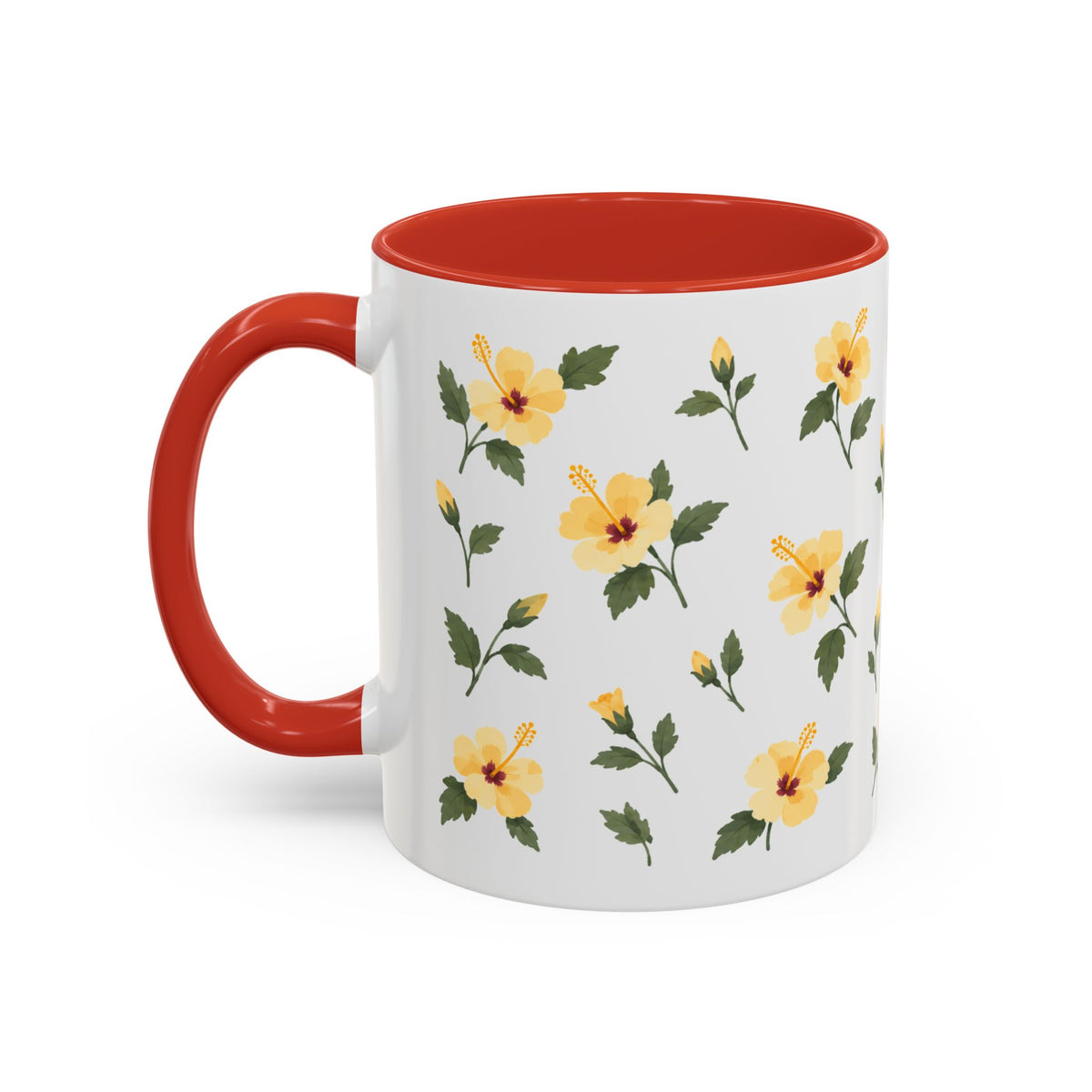 Hawaii Yellow hibiscus Mug, State Flower Floral Coffee Cup, 11oz Botanical Gift