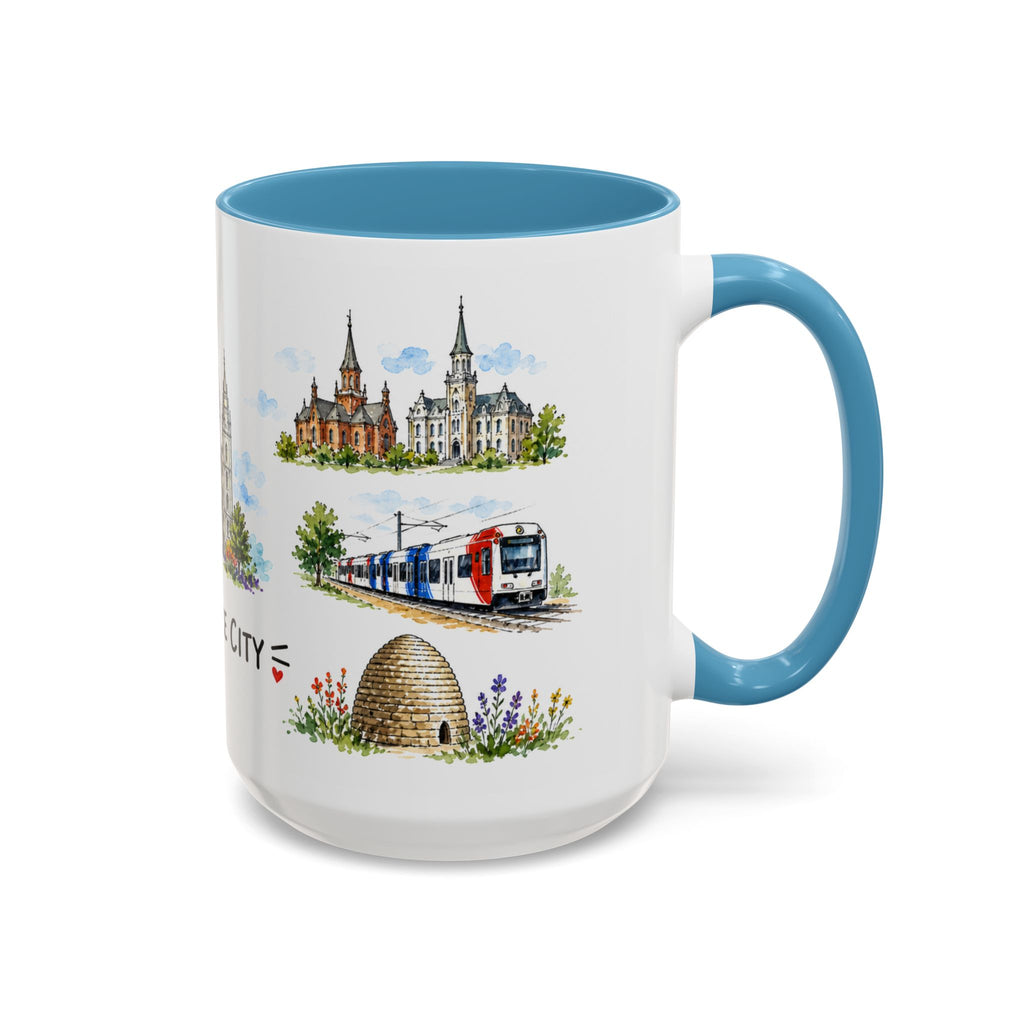 Salt Lake City Illustrated Travel Mug | City Souvenir Accent Coffee Mug | 11oz 15oz Ceramic Cup