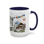 Bhutan Valleys Coffee Mug | Travel Destination Souvenir Gift | Accent Color Ceramic 11oz 15oz