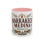 Marrakech Medina Coffee Mug | Travel Destination Souvenir Gift | Accent Color Ceramic 11oz 15oz