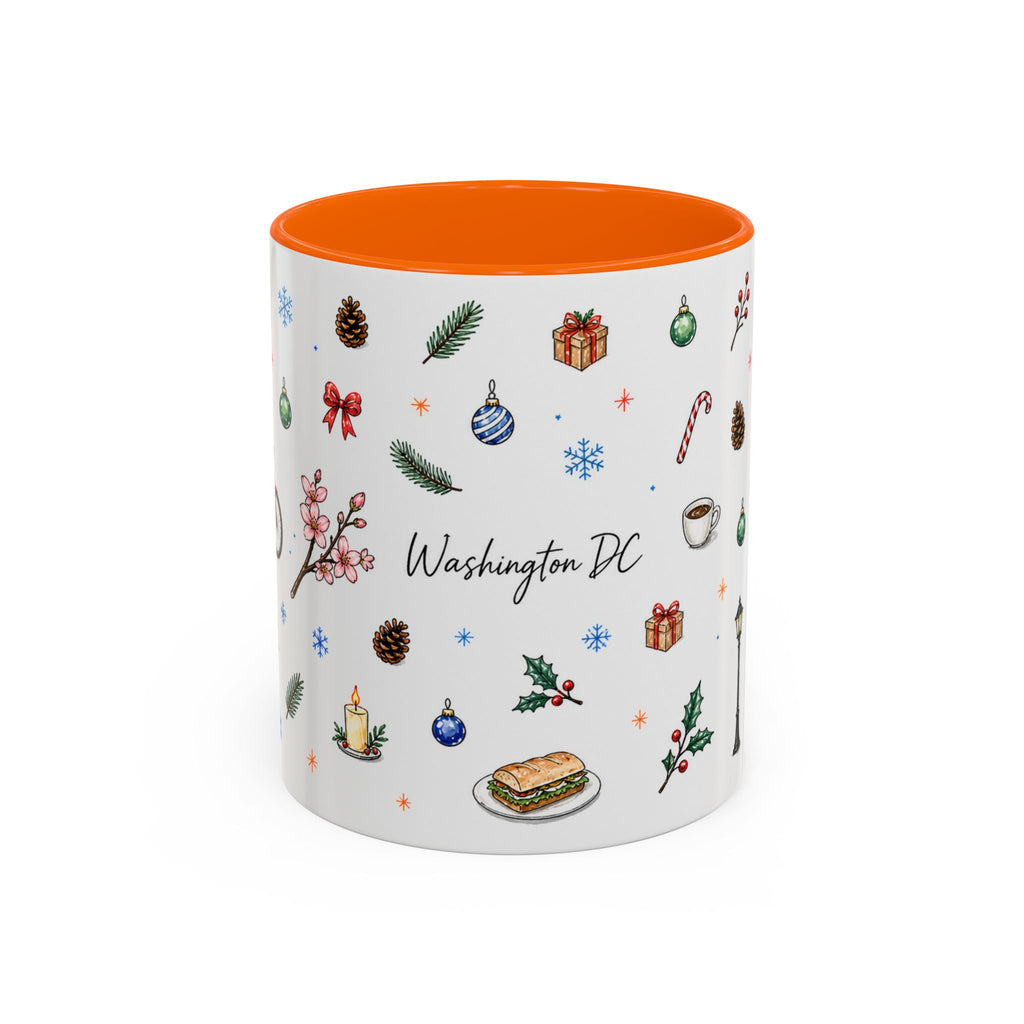 Washington DC Christmas Mug | Watercolor City Souvenir | Ceramic Coffee Cup 11oz 15oz