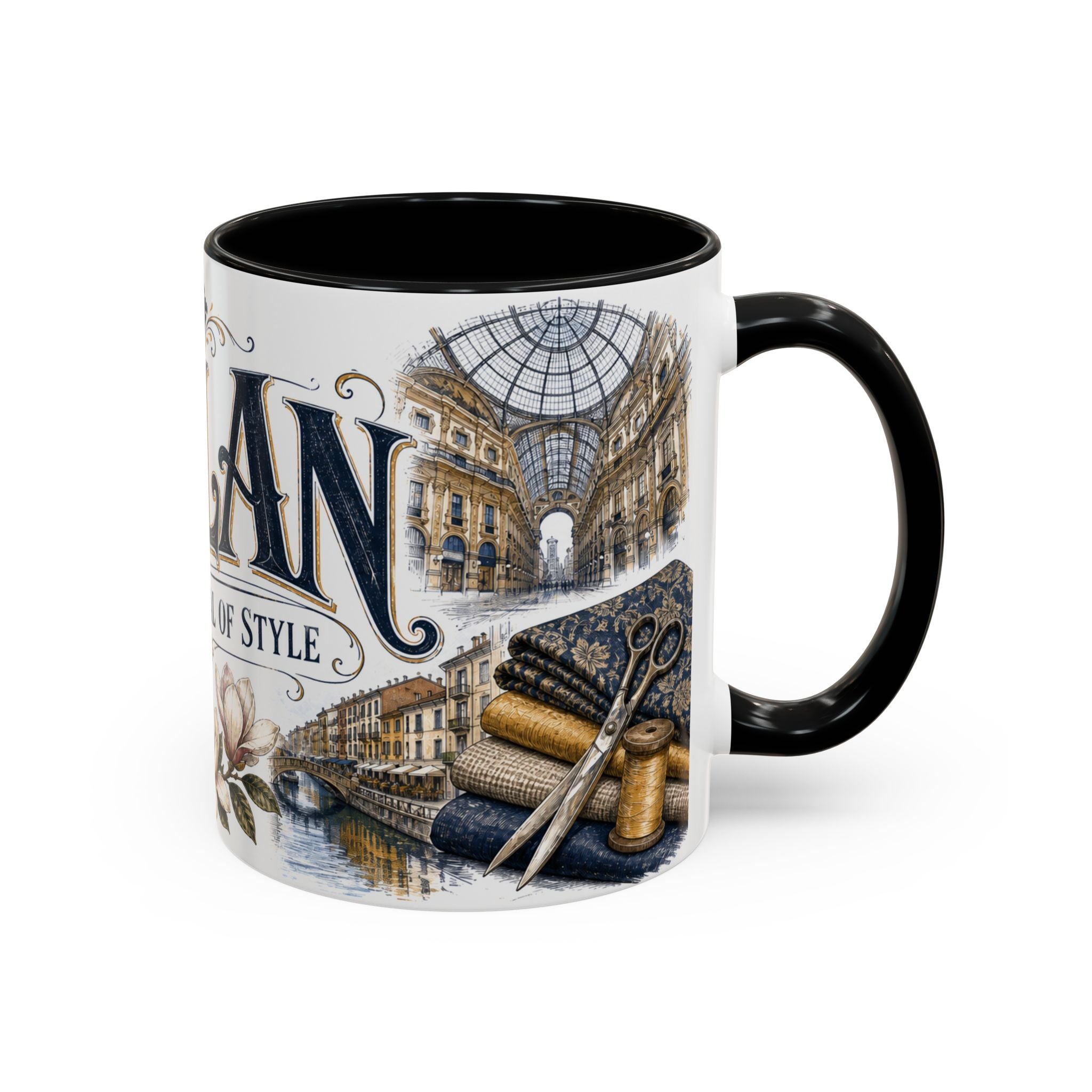 Milan Coffee Mug | Italy Travel Souvenir | Vintage Illustrated City Gift | 11 oz 15 oz Accent Mug