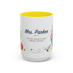 Personalized First Year Teacher Mug | Custom Name Pencil Coffee Cup