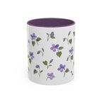 Rhode Island Violet Mug, State Flower Floral Coffee Cup, 11oz Botanical Gift