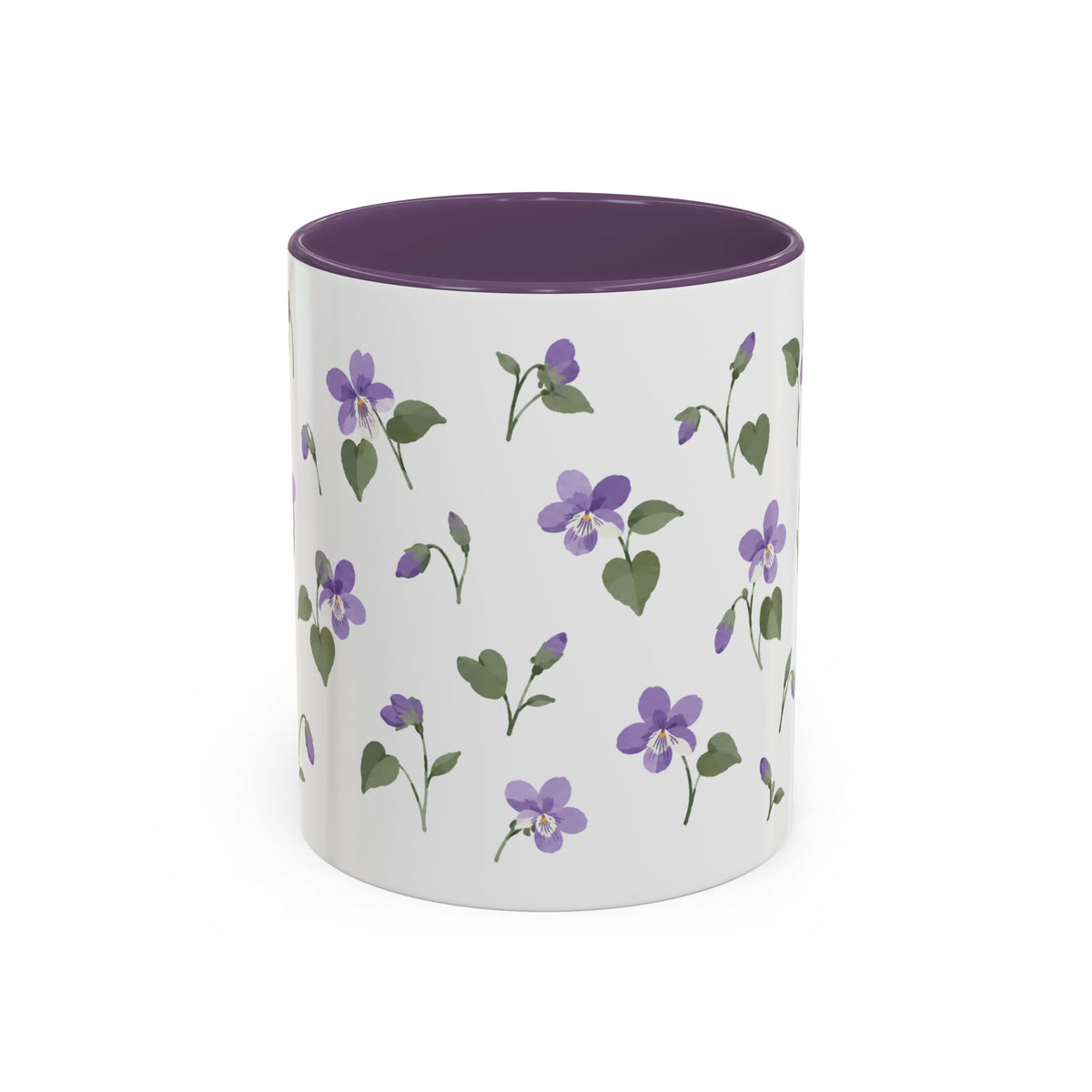 Rhode Island Violet Mug, State Flower Floral Coffee Cup, 11oz Botanical Gift
