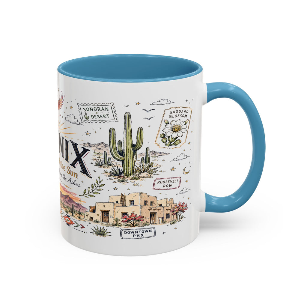 Phoenix Coffee Mug | Arizona Souvenir City Gift | Accent Color Ceramic 11oz 15oz