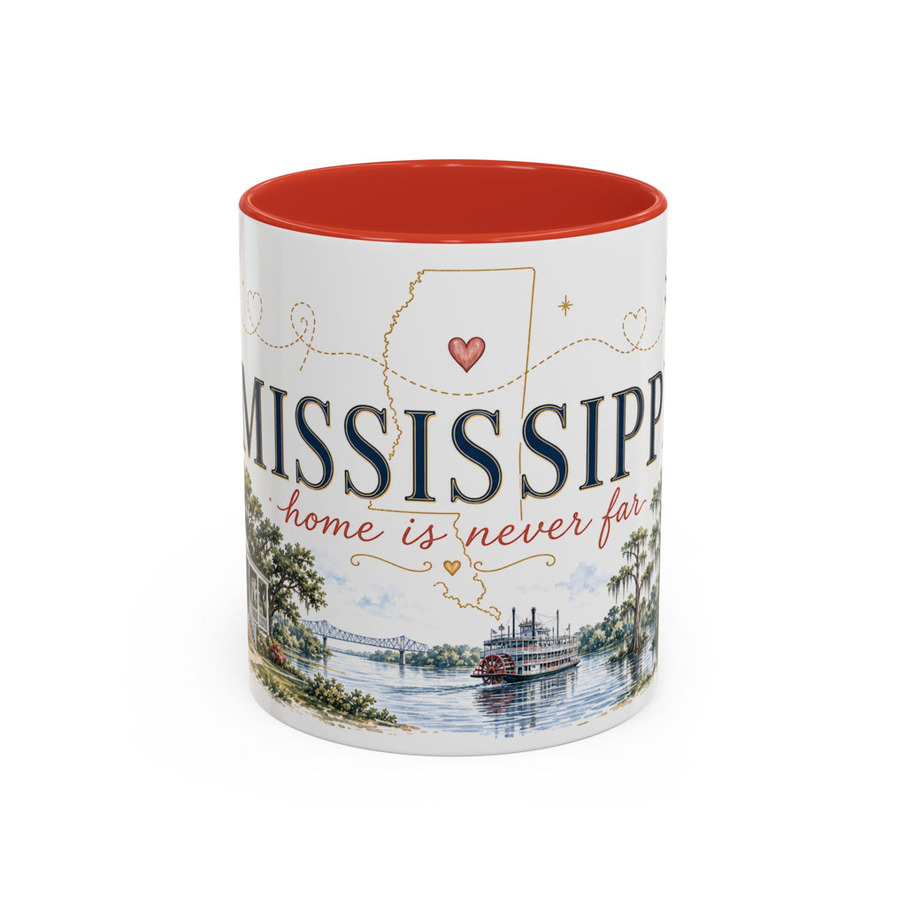 Mississippi State Map Mug | Moving Away, Homesick Gift | Botanical Accent Coffee Cup