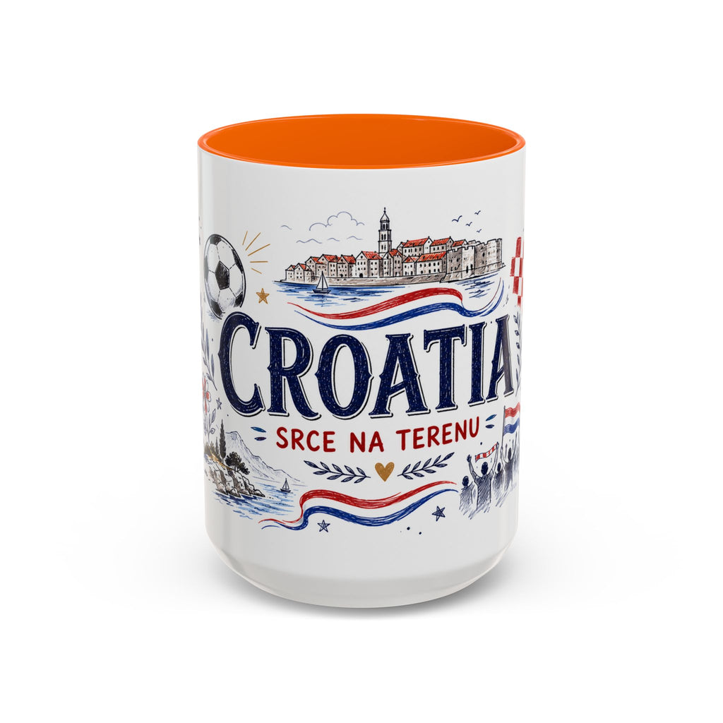 Croatia Soccer Coffee Mug | World Cup Fan Gift | Accent Color Ceramic 11oz 15oz Match Day Cup