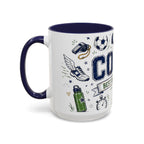 Coach Best Dad On The Field Coffee Mug | Father's Day Gift for Dad | Accent Color Ceramic 11oz 15oz