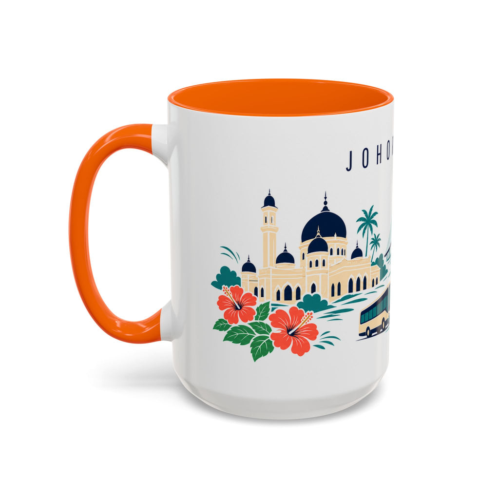 Johor Bahru Coffee Mug | Malaysia Travel Souvenir | Porcelain Decal City Gift | 11oz 15oz Accent Mug