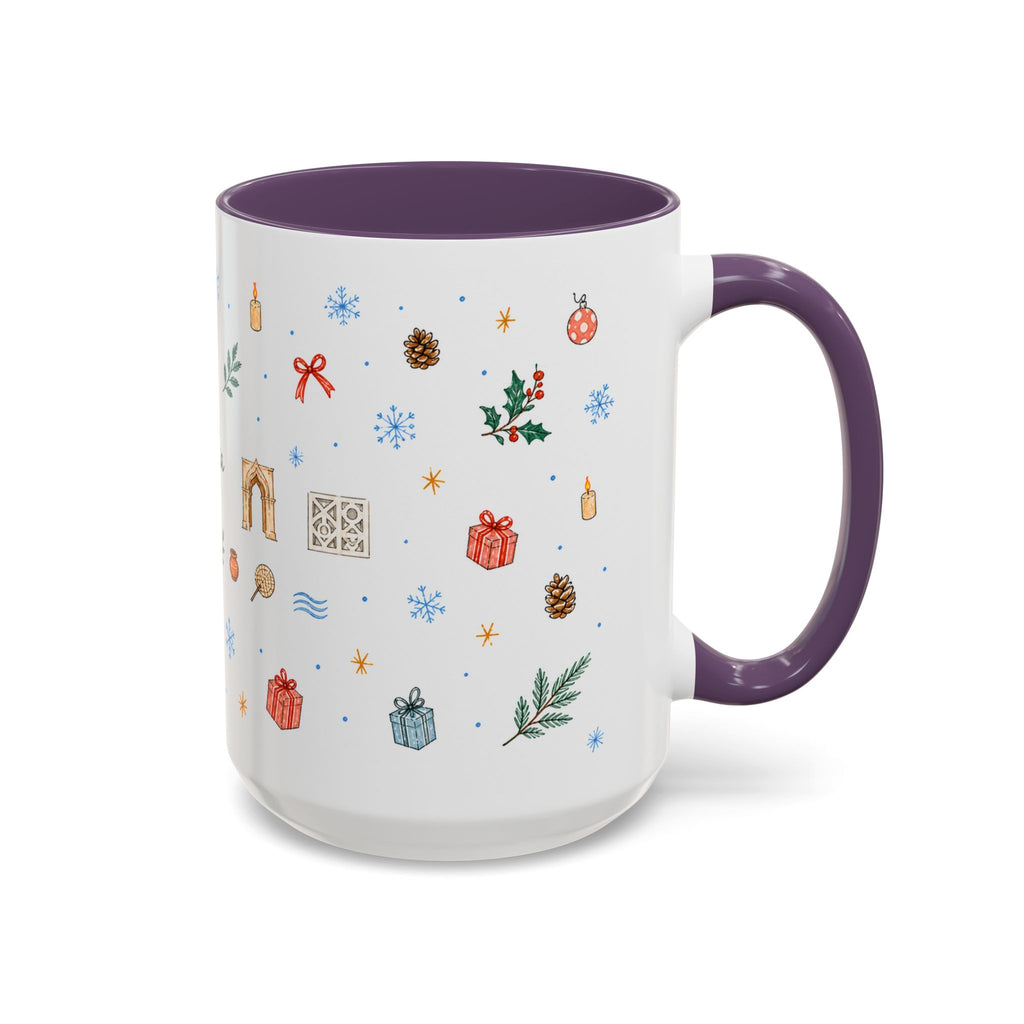 Dhaka Christmas Mug | Watercolor Travel Souvenir | Holiday Gift | Accent Ceramic Coffee Cup 11oz 15oz