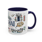 Shanghai Coffee Mug | China Souvenir Travel Gift | Accent Color Ceramic 11oz 15oz