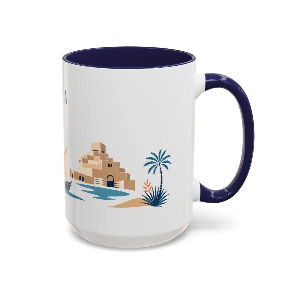 Doha Coffee Mug | Qatar Travel Souvenir | Porcelain Decal City Gift | 11oz 15oz Accent Mug