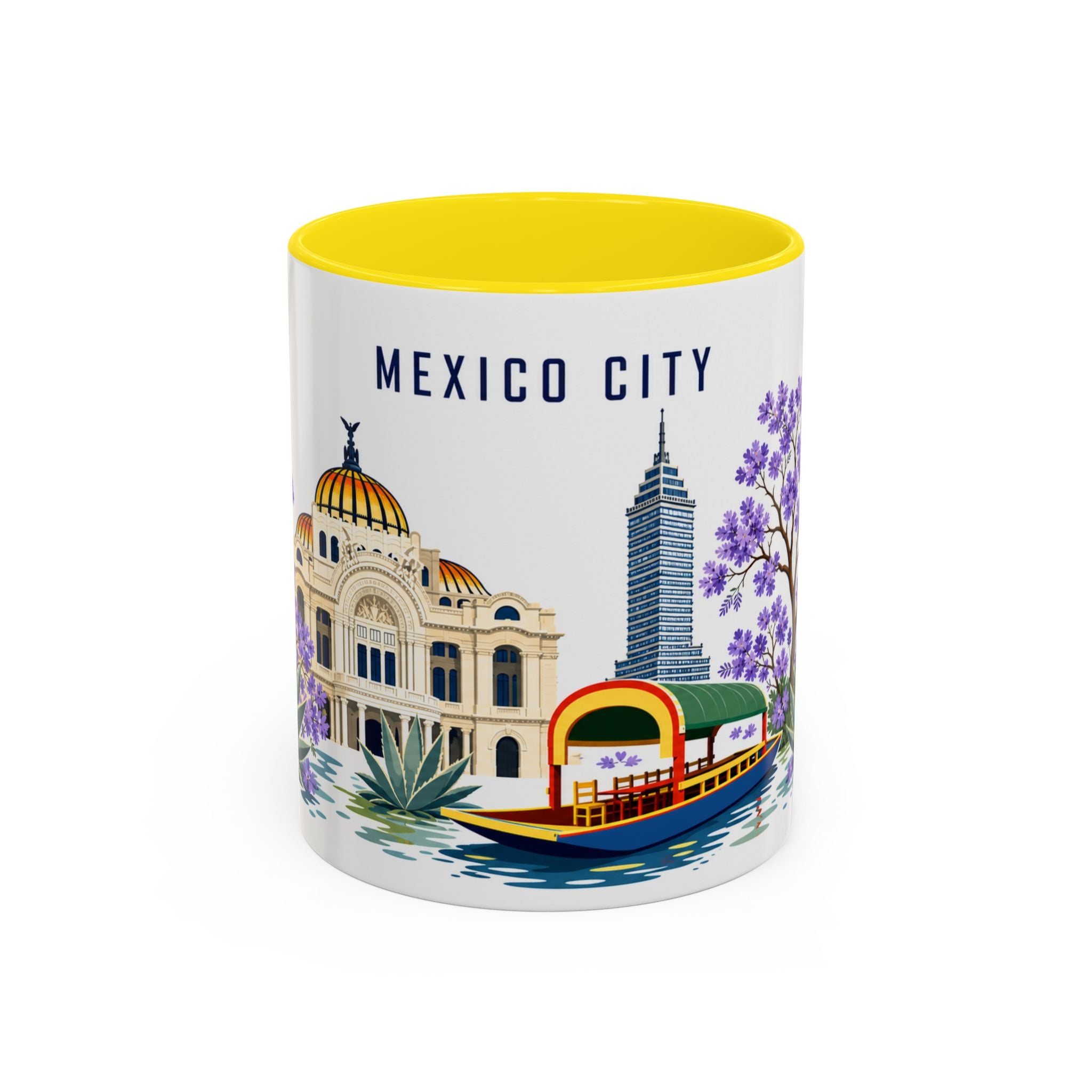 Mexico City Coffee Mug | Mexico Travel Souvenir | Porcelain Decal City Gift | 11oz 15oz Accent Mug