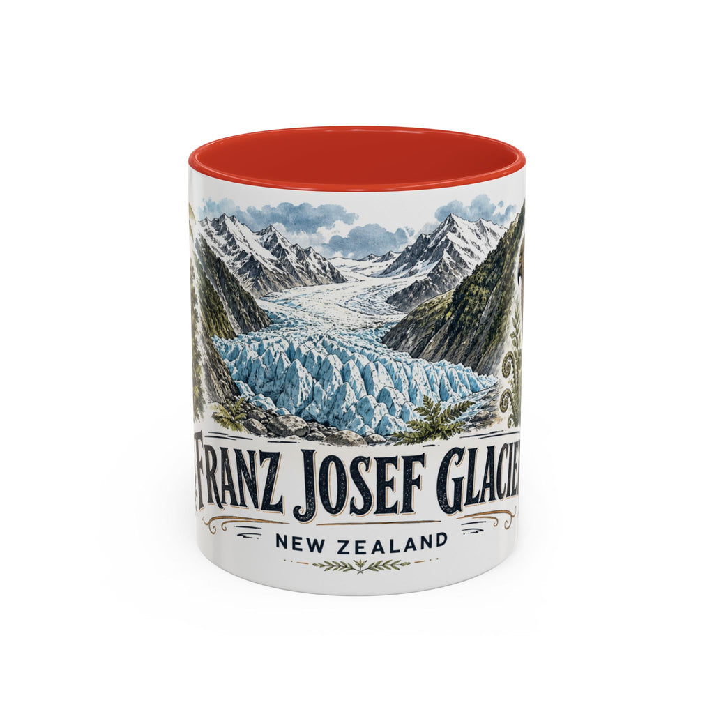Franz Josef Glacier Mug, New Zealand Travel Souvenir, Bucket List Gift, Accent Ceramic Coffee Mug 11oz 15oz