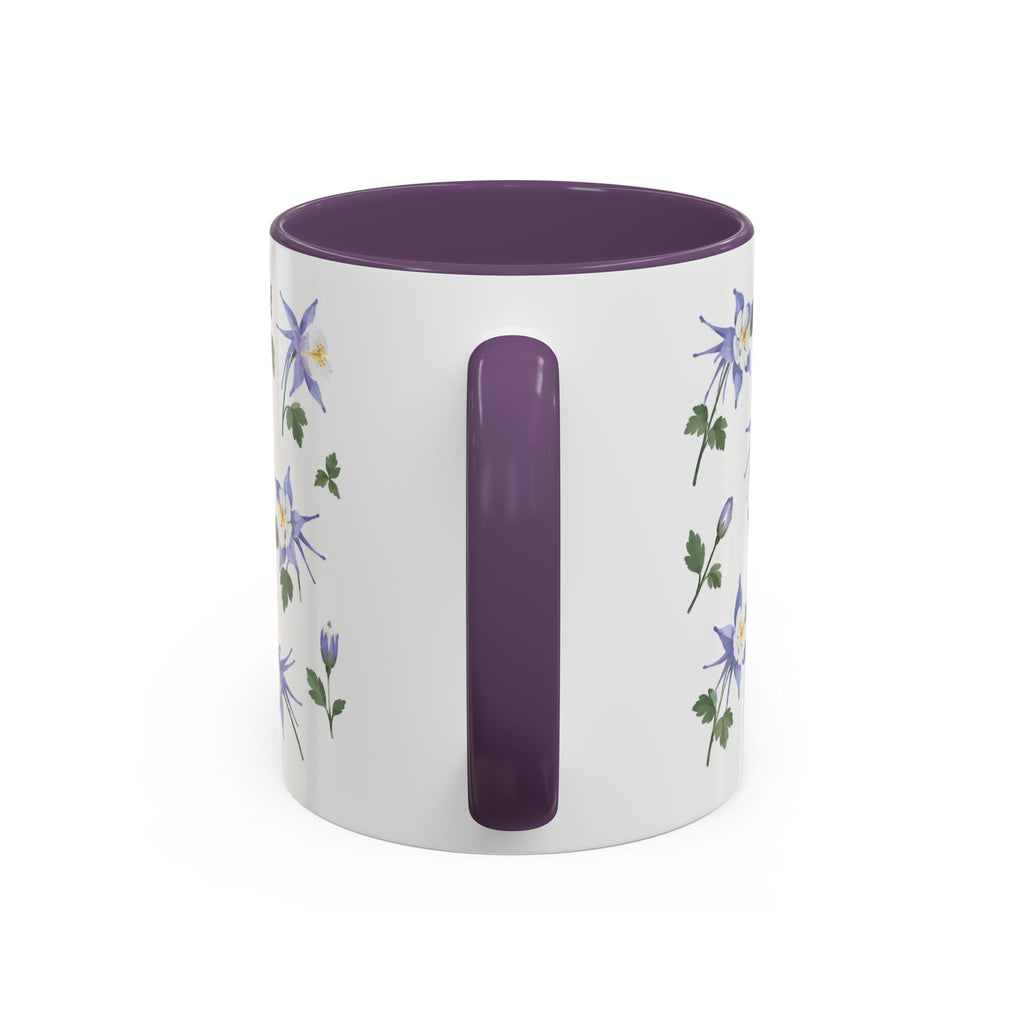 Colorado Rocky Mountain columbine Mug, State Flower Floral Coffee Cup, 11oz Botanical Gift