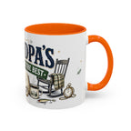Grandpa's Stories Are The Best Coffee Mug | Gift From Grandkids | Accent Color Ceramic 11oz 15oz