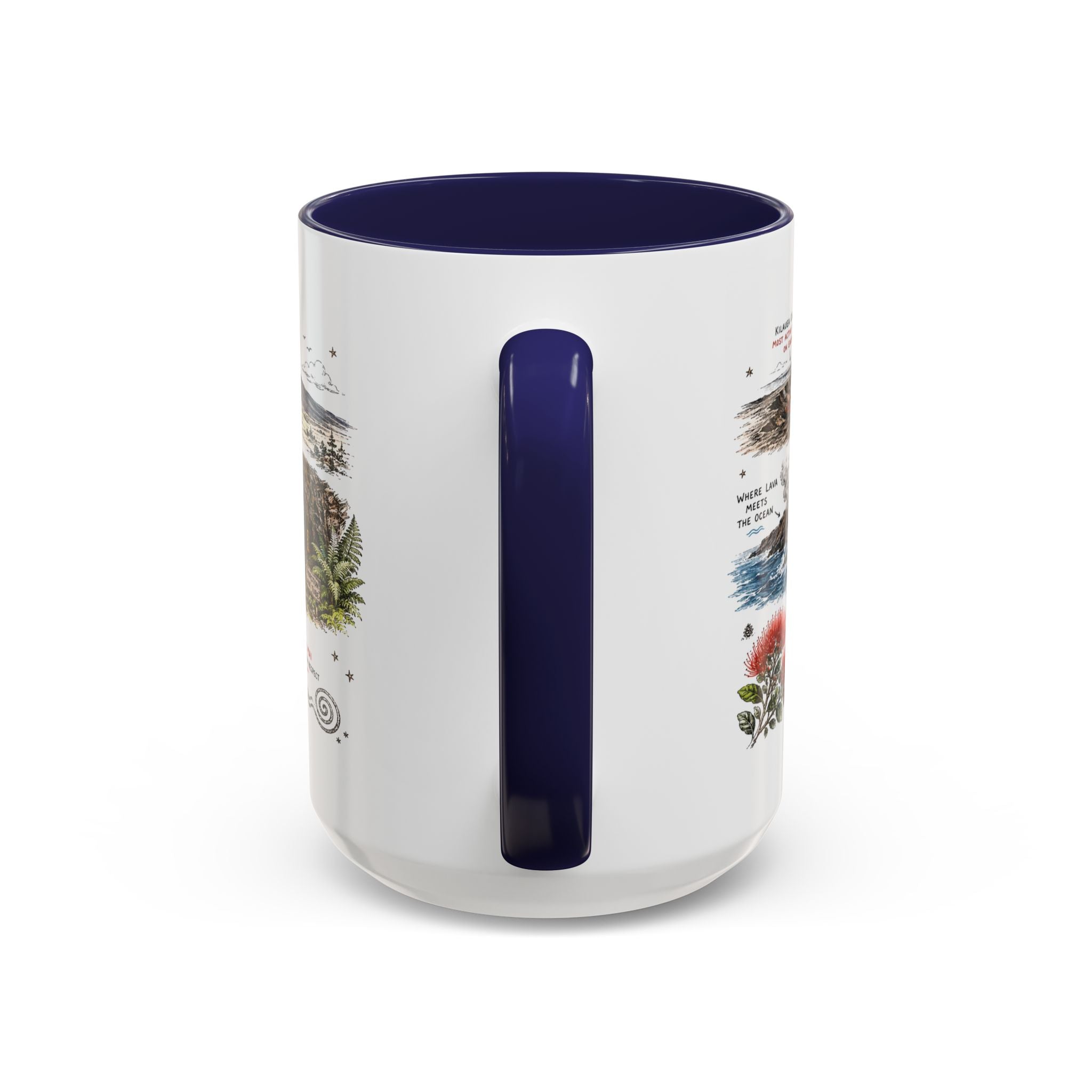 Hawaii Volcanoes National Park Coffee Mug | Hawaii Big Island Lava Volcano Gift | Accent Color Ceramic 11oz 15oz