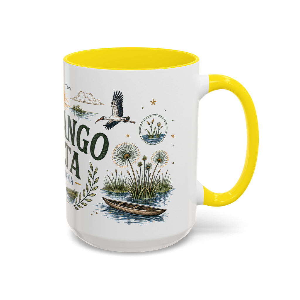 Okavango Delta Coffee Mug | Travel Destination Souvenir Gift | Accent Color Ceramic 11oz 15oz
