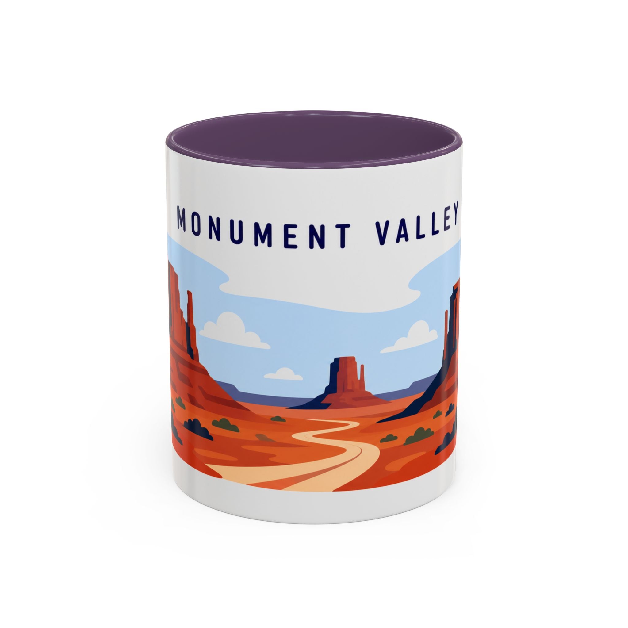 Monument Valley Coffee Mug | Travel Destination Souvenir Gift | Accent Color Ceramic 11oz 15oz