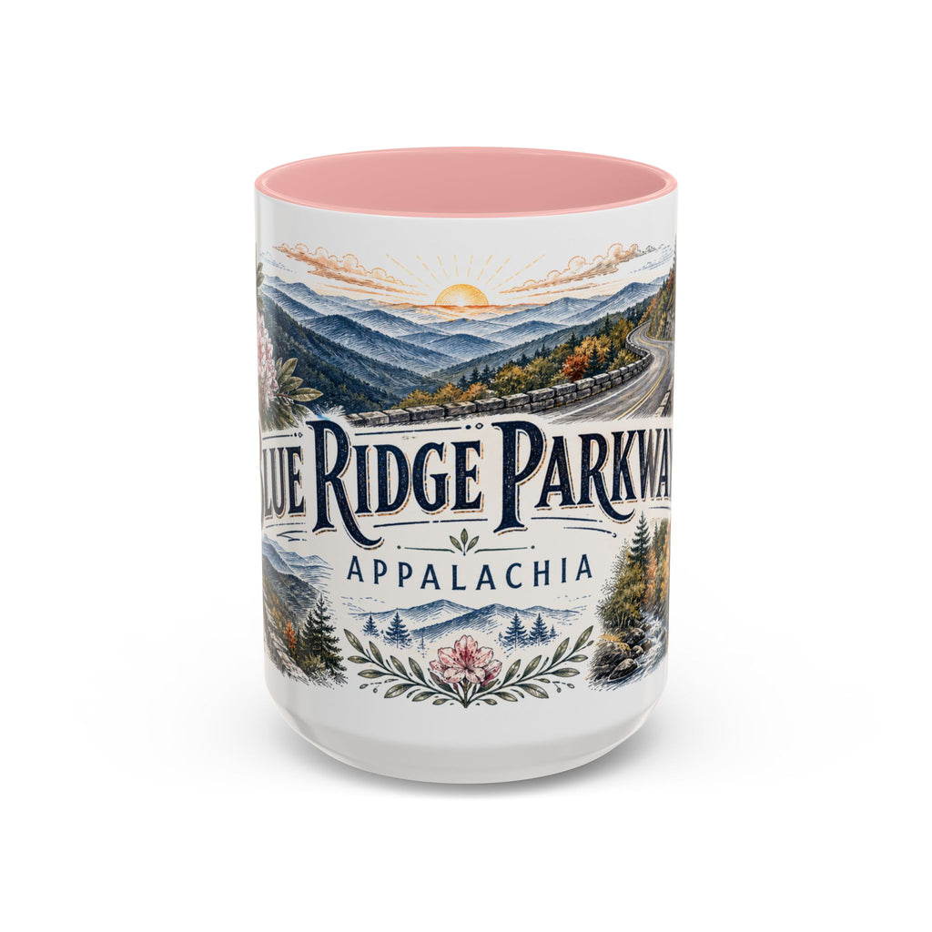 Blue Ridge Parkway Mug, Appalachia Travel Souvenir, Bucket List Gift, Accent Ceramic Coffee Mug 11oz 15oz