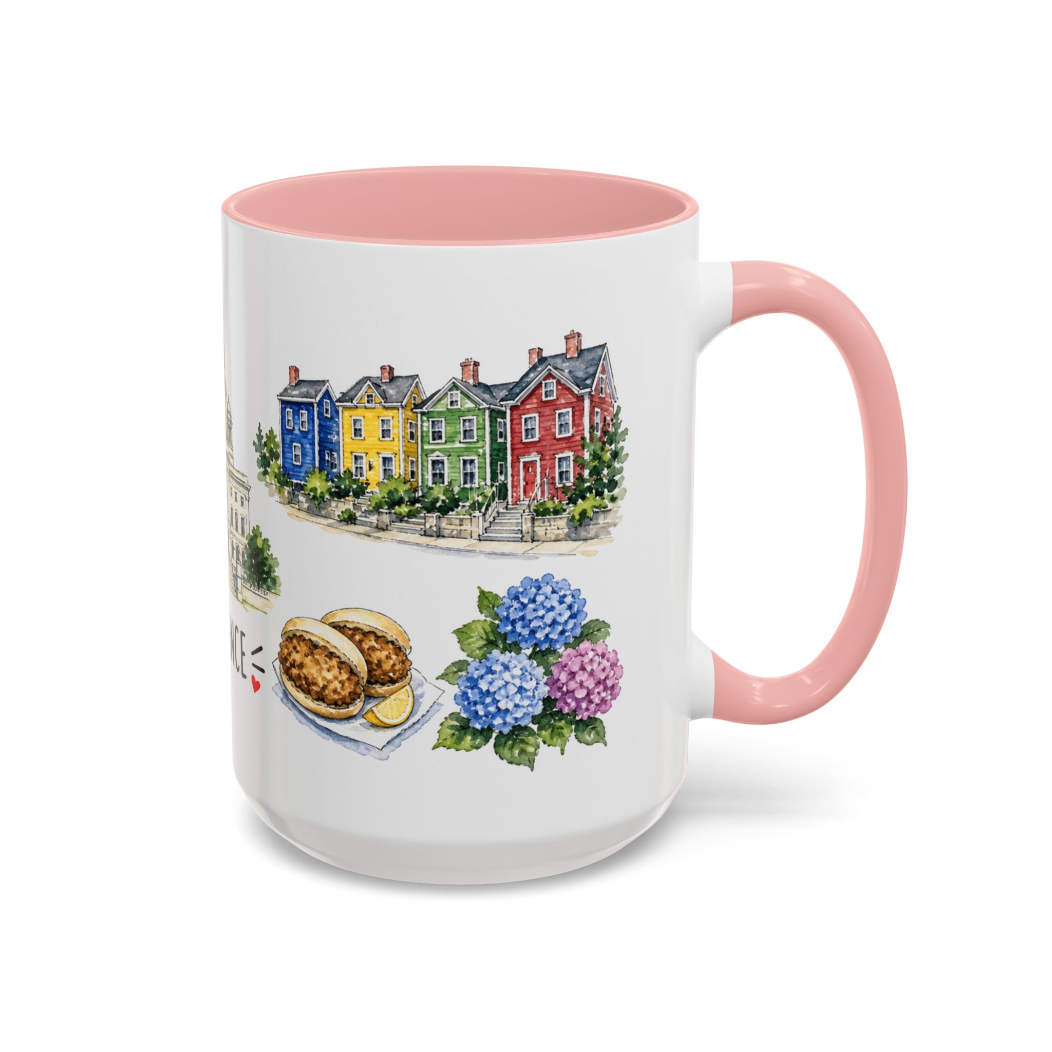 Providence Illustrated Travel Mug | City Souvenir Accent Coffee Mug | 11oz 15oz Ceramic Cup