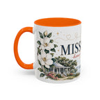 Mississippi State Map Mug | Moving Away, Homesick Gift | Botanical Accent Coffee Cup