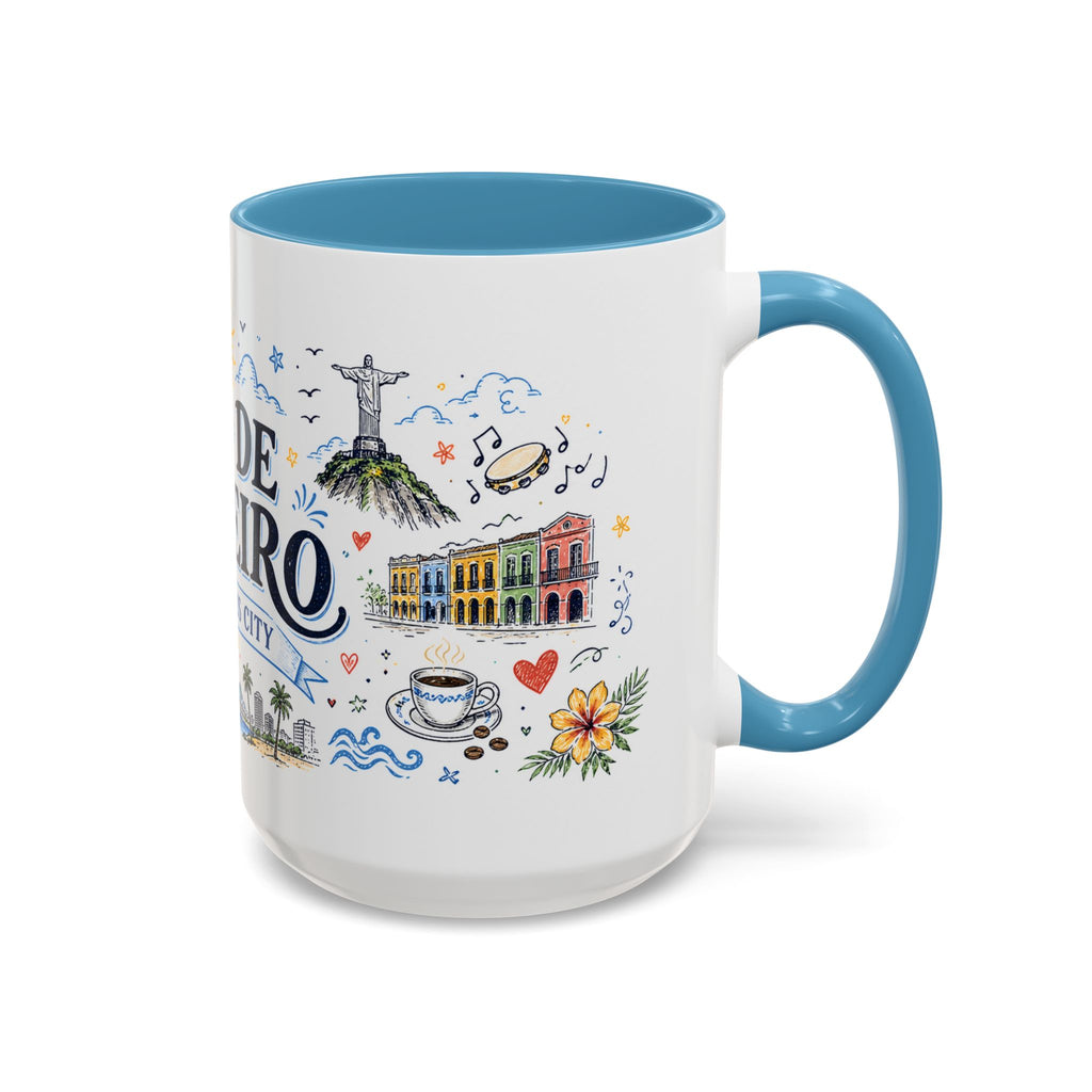 Rio de Janeiro Coffee Mug | Brazil Souvenir Travel Gift | Accent Color Ceramic 11oz 15oz