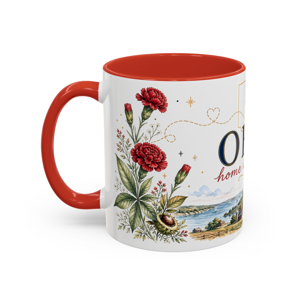 Ohio State Map Mug | Botanical Travel Sketch, Homesick Gift, Long Distance Friendship