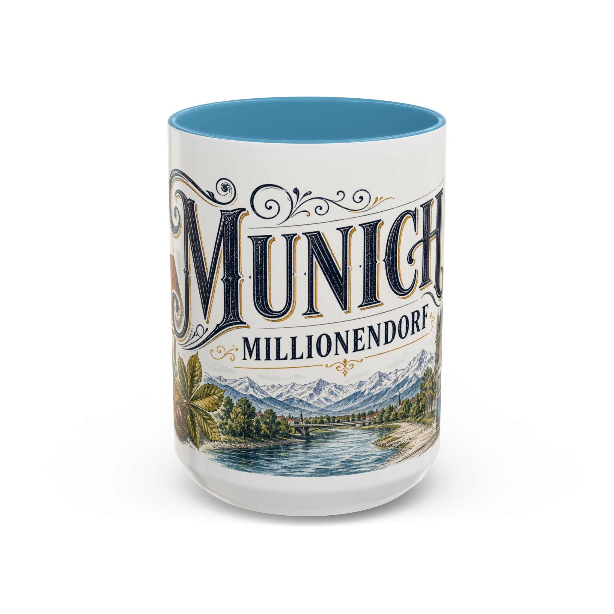 Munich Coffee Mug | Germany Travel Souvenir | Vintage Illustrated City Gift | 11 oz 15 oz Accent Mug