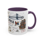 Philadelphia Coffee Mug | Pennsylvania Souvenir City Gift | Accent Color Ceramic 11oz 15oz