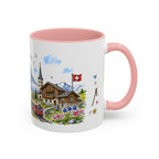 Zermatt Illustrated Travel Mug | Switzerland Souvenir Accent Coffee Mug | 11oz 15oz Ceramic Cup