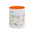 New Year Mug | Midnight Clock Toast Watercolor Celebration Gift | Accent Cup 11oz 15oz