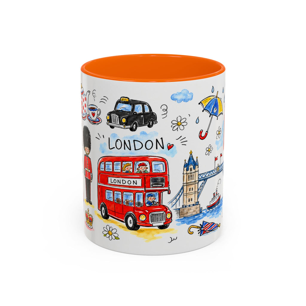 London Travel Mug | European City Souvenir Accent Coffee Mug | 11oz 15oz Ceramic Cup